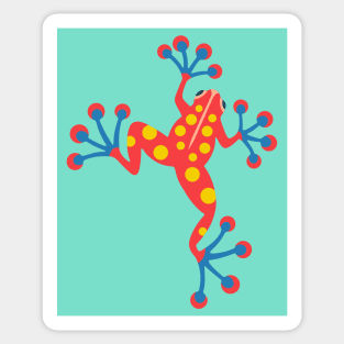 FUN FROGGY WITH BIG FEET Cute Red Spotted Frog Amphibian Nature - UnBlink Studio by Jackie Tahara Sticker